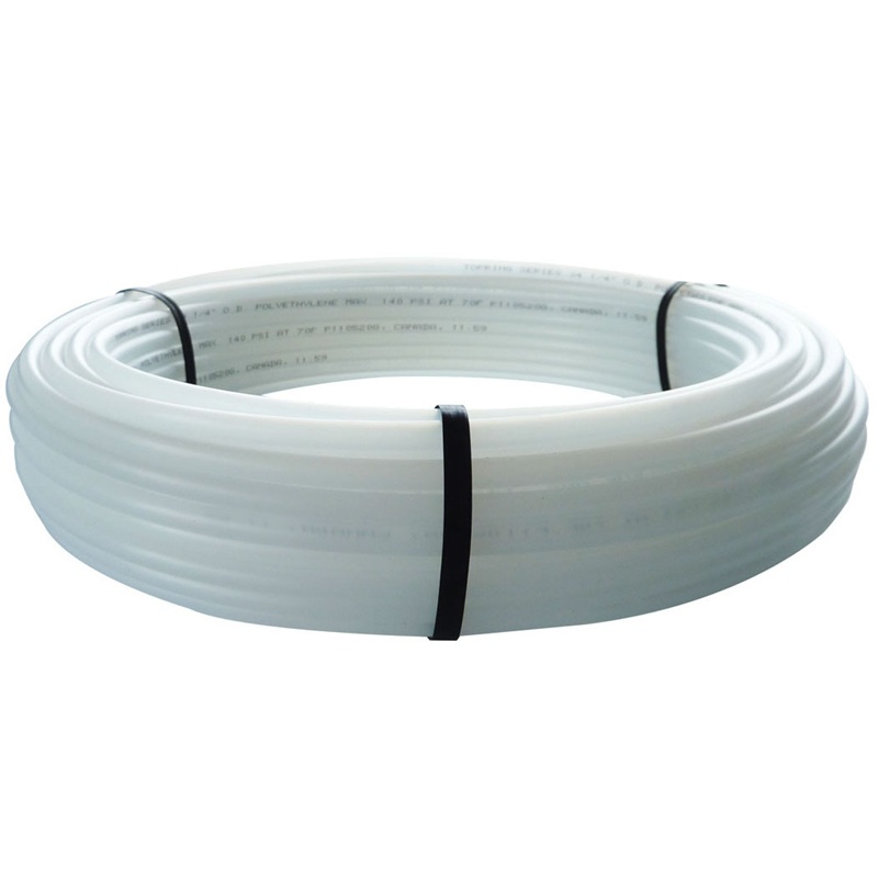 LDPE polyethylene tubing 1/4 in X 100 ft white