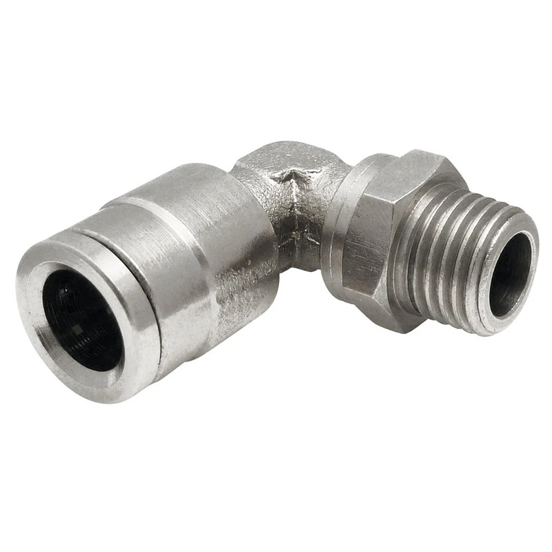 TOPFIT brass push-to-connect 90 deg swivel elbow 1/8 tube X 10-32 M-UNF