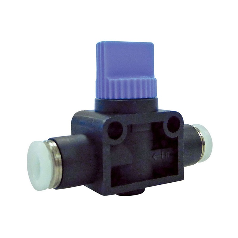 TOPFIT polymer push-to-connect 2-way miniature valve 1/4 tube (union)