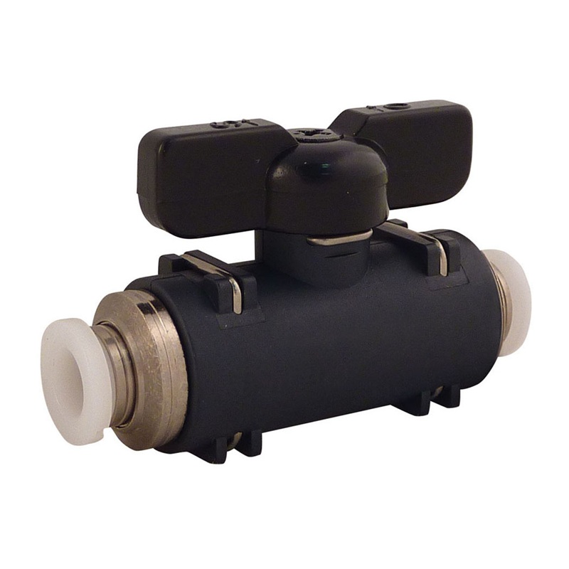 TOPFIT polymer push-to-connect miniature valve 1/4 tube (union)