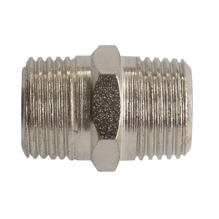 Brass straight hex nipple 1/8 M-BSPT