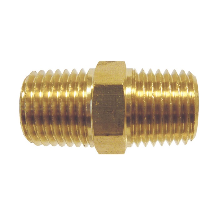 Brass straight hex nipple 1/8 M-NPT