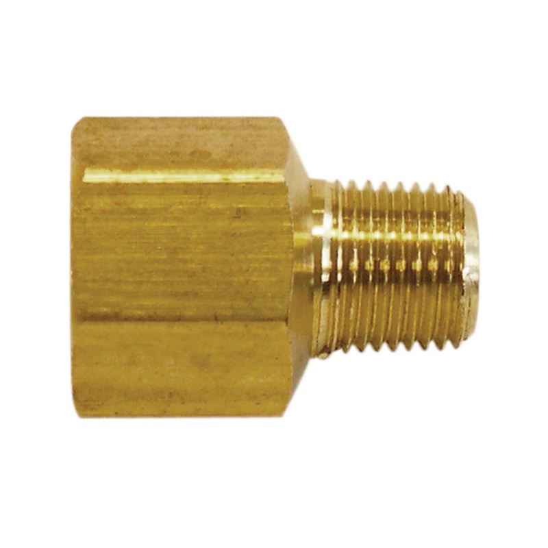 Brass straight adapter 3/8 F-NPT X 1/4 M-NPT