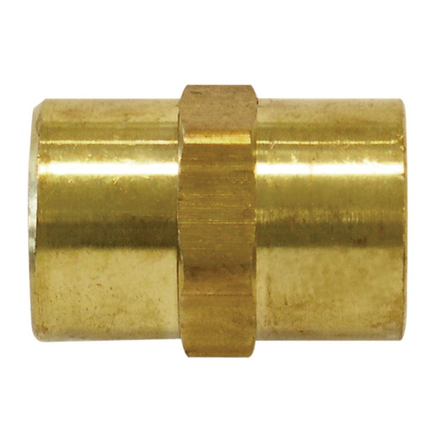 Brass straight hex coupling 1/8 F-NPT