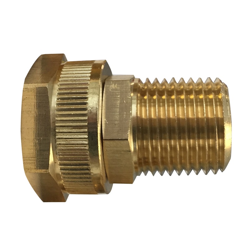 Brass swivel water hose adapter F-GHT X 1/2 M-NPT