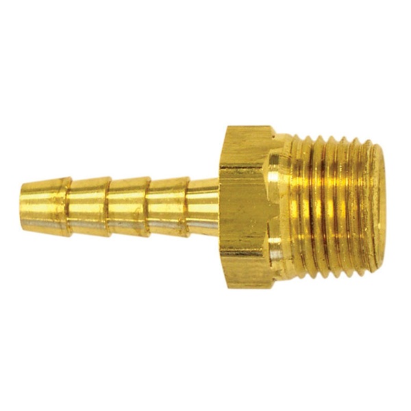Brass straight hose barb fitting 1/4 BARB X 1/4 M-NPT