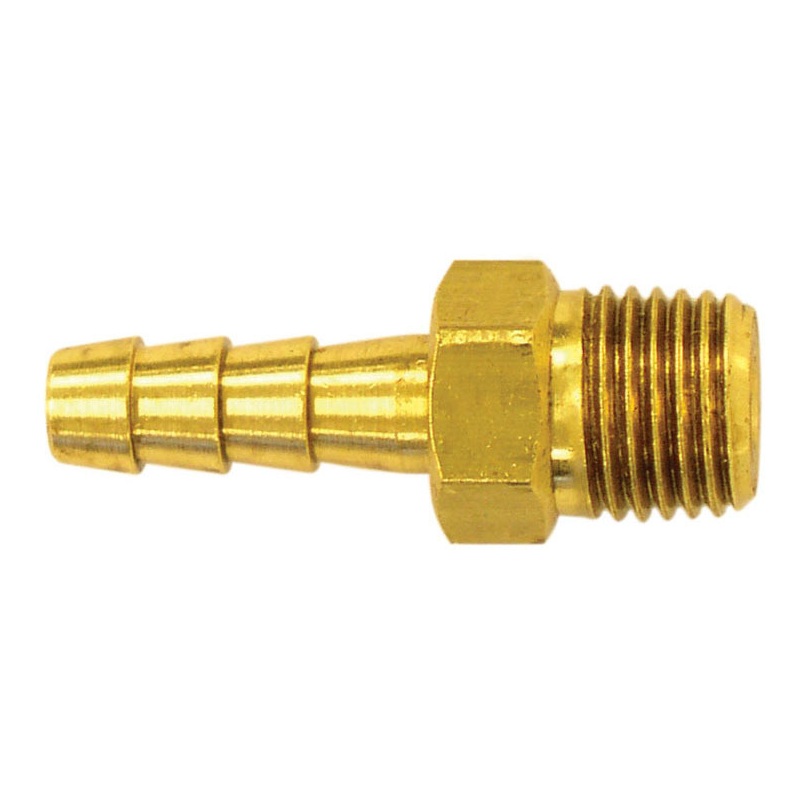 Brass straight swivel hose barb fitting 1/4 BARB X 1/4 M-NPT