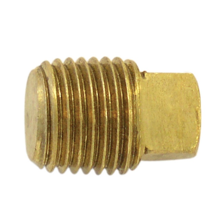 Brass square head plug 1/8 M-NPT