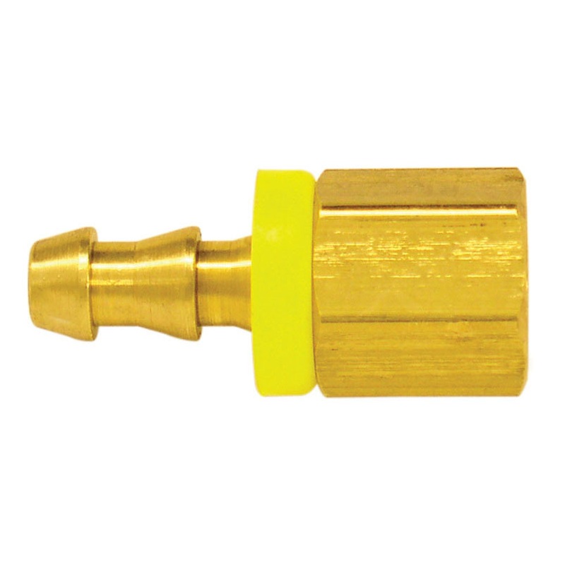 Push-on brass straight hose barb fitting 1/4 BARB X 1/4 F-NPT