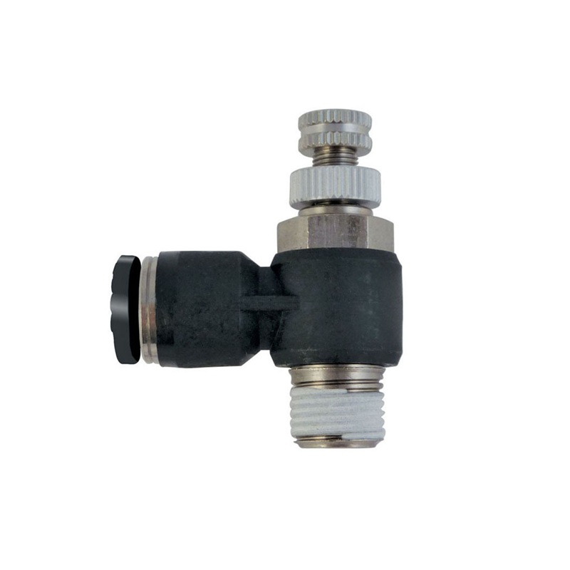 MAXFIT polymer push-to-connect 90 deg flow control valve 4 mm tube X M5 M-BSPT