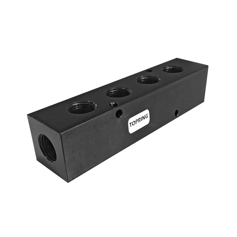 Aluminum manifold 3/8 F-NPT with (4) 3/8 F-NPT outlets