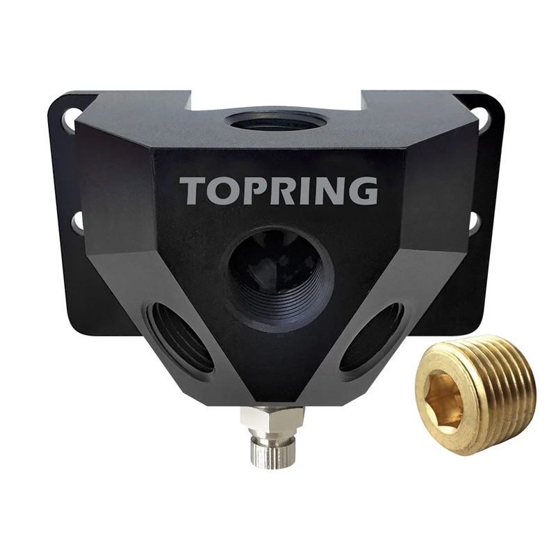 Aluminum wall manifold 3/4 F-NPT with (2) 1/2 F-NPT outlets