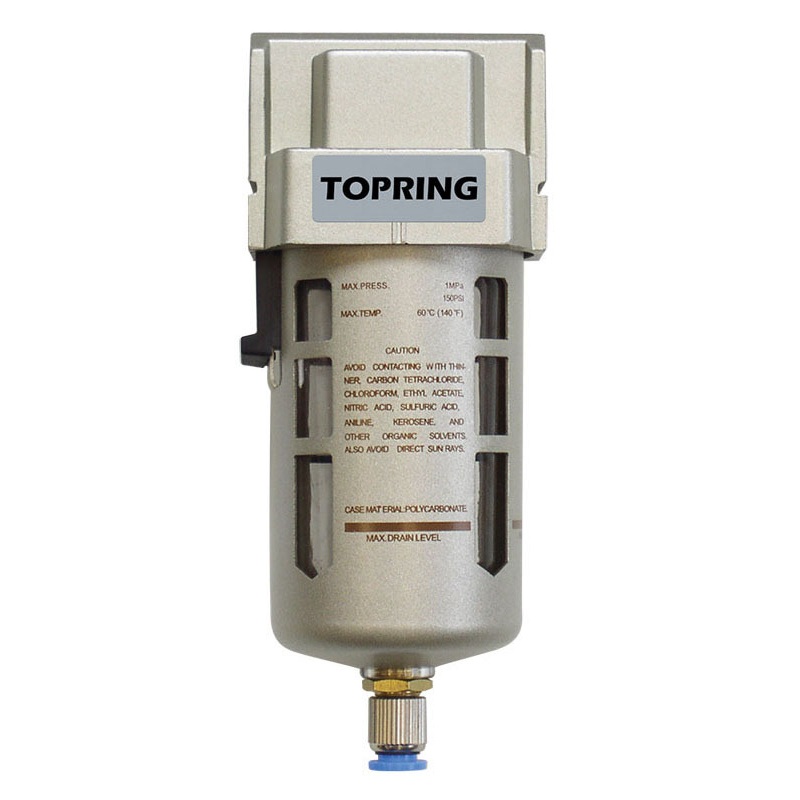 AIRFLO 400 5 micron filter with 1/2 F-NPT polycarbonate bowl and semi-automatic drain