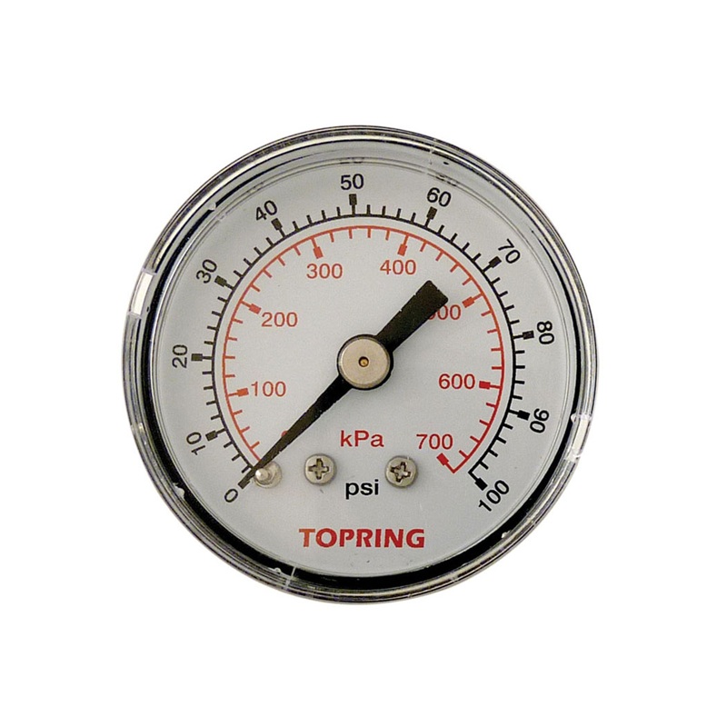 Steel dry pressure gauge 0 to 100 PSI 2 in X 1/8 M-NPT center back mount