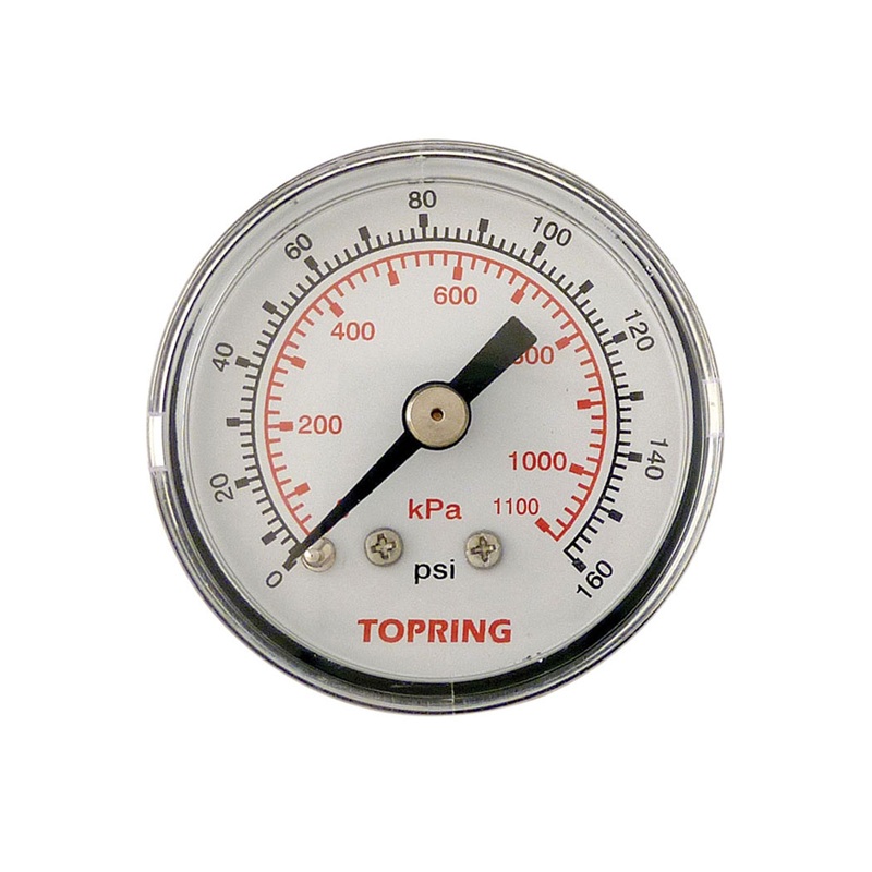 Steel dry pressure gauge 0 to 160 PSI 2 in X 1/8 M-NPT center back mount