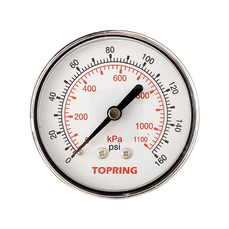 Steel dry pressure gauge 0 to 160 PSI 2-1/2 in X 1/4 M-NPT center back mount