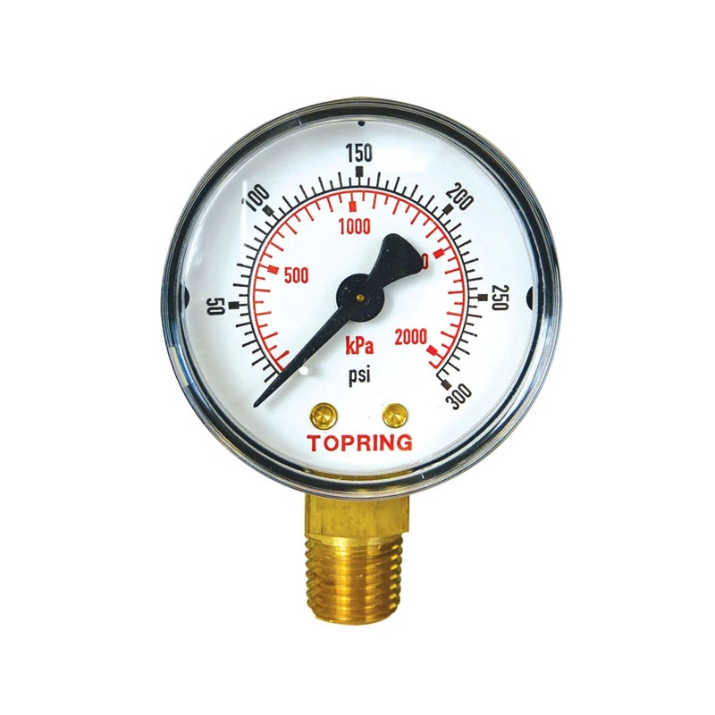 Steel dry pressure gauge 0 to 300 PSI 4 in X 1/4 M-NPT base mount