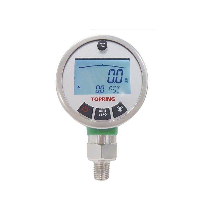 Stainless steel digital pressure gauge 0 to 300 PSI 2-1/2 in X 1/4 M-NPT base mount