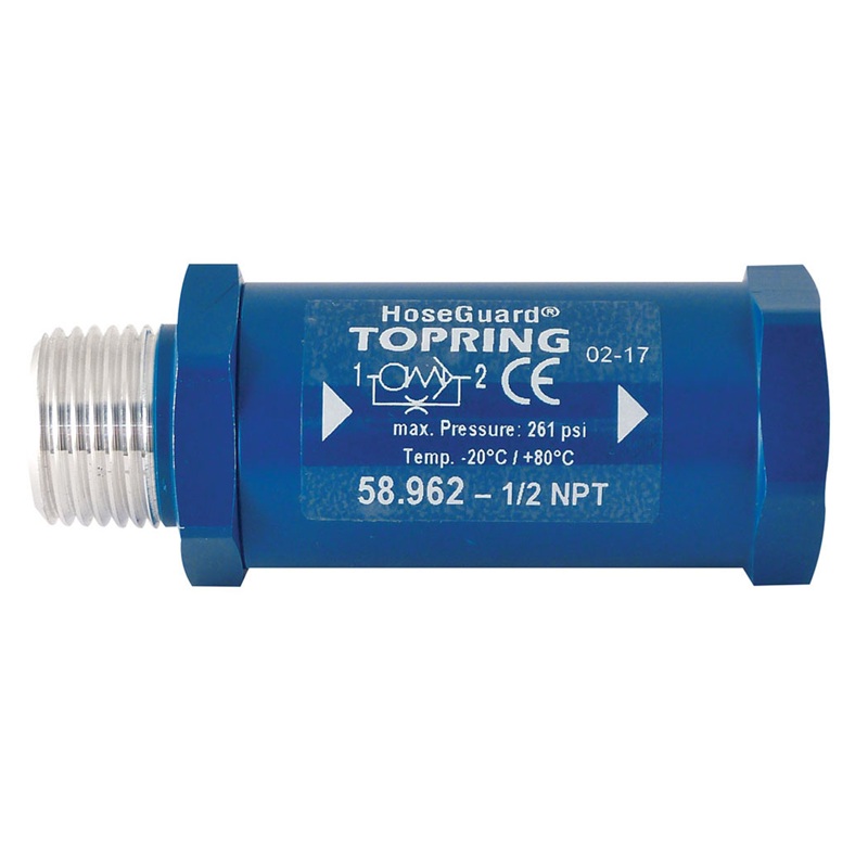 HOSEGUARD aluminum air fuse 1/2 M-NPT X 1/2 F-NPT 96 SCFM