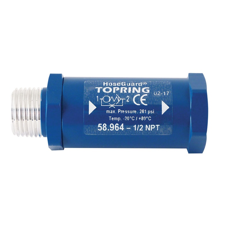 HOSEGUARD aluminum air fuse 1/2 M-NPT X 1/2 F-NPT 107 SCFM