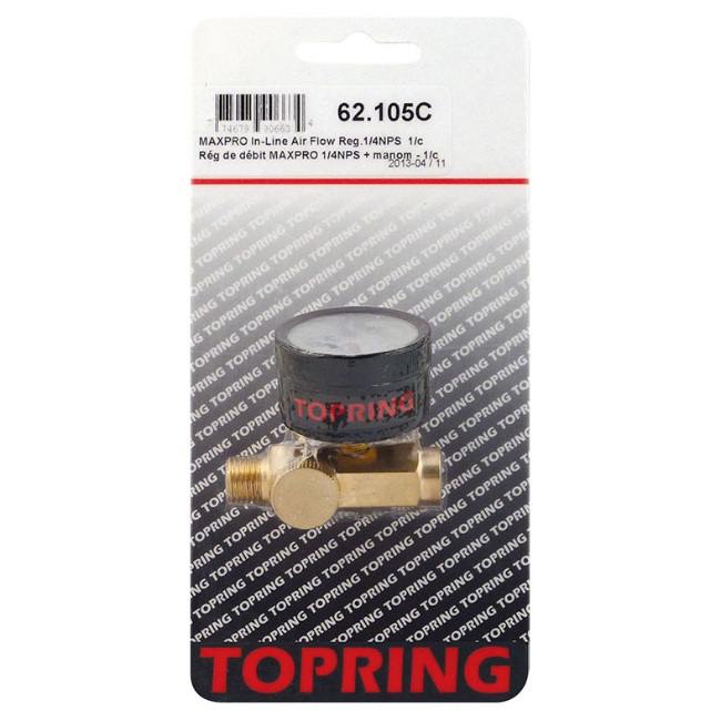 MAXPRO brass in-line airflow control valve 0 to 160 PSI 1/4 F-NPT X 1/4 M-NPT