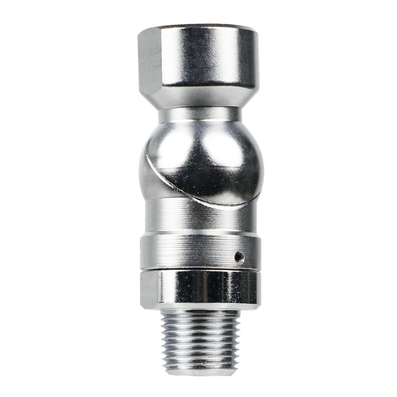Steel 360° swivel adapter 1/4 F-NPT X 1/4 M-NPT with up to 90 deg tilt