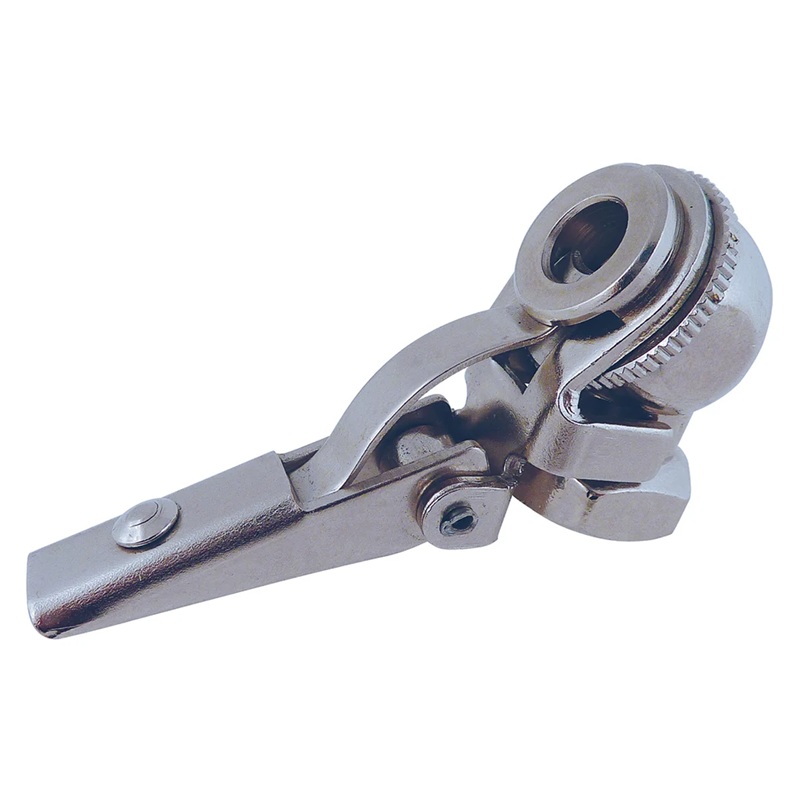 Ball foot type air chuck 1/4 F-NPT with closed nozzle and hex base