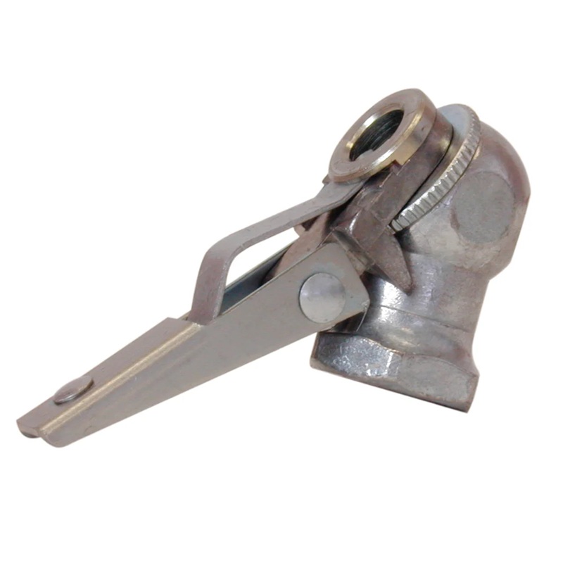Ball foot type air chuck 1/4 F-NPT with open nozzle and hex base