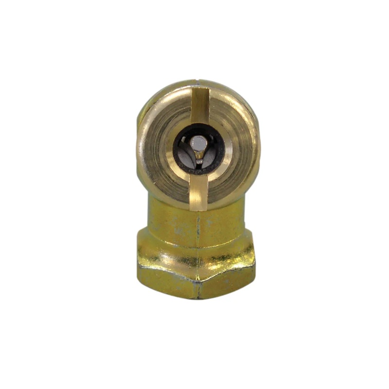 Ball foot type air chuck 1/4 F-NPT with open nozzle and hex base