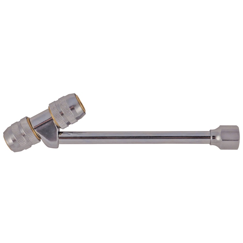 Dual head air chuck 17 cm X 1/4 F-NPT closed nozzle