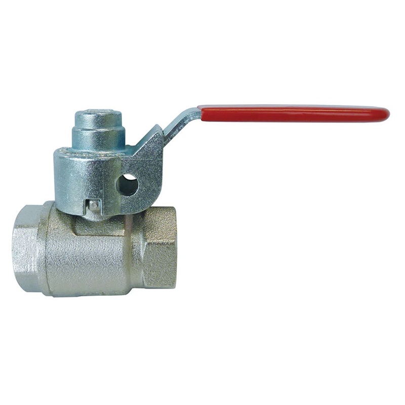 Brass ball valve 1/4 F-NPT with locking handle