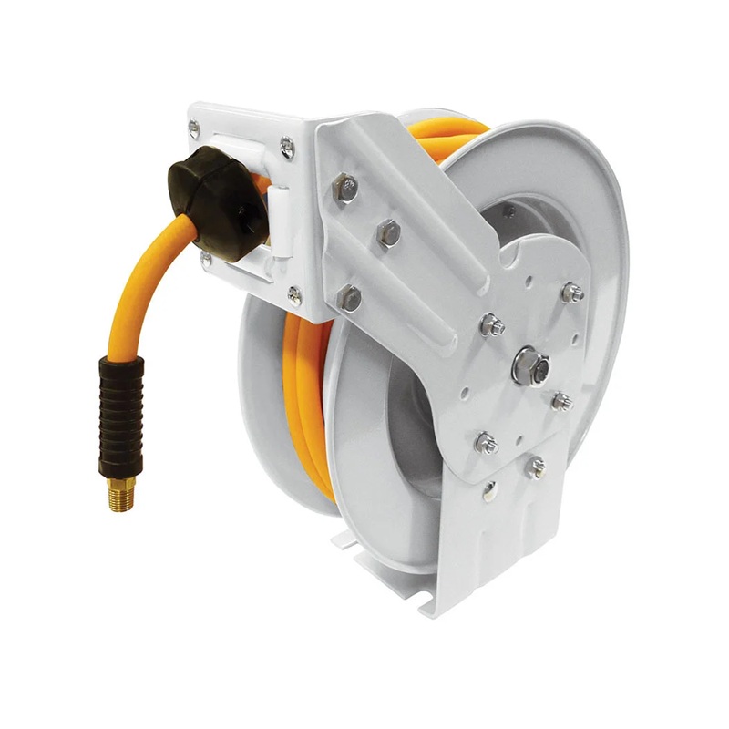 MAXREEL hose reel with 3/8 in ID X 25 ft ECOFLEX polymer hose