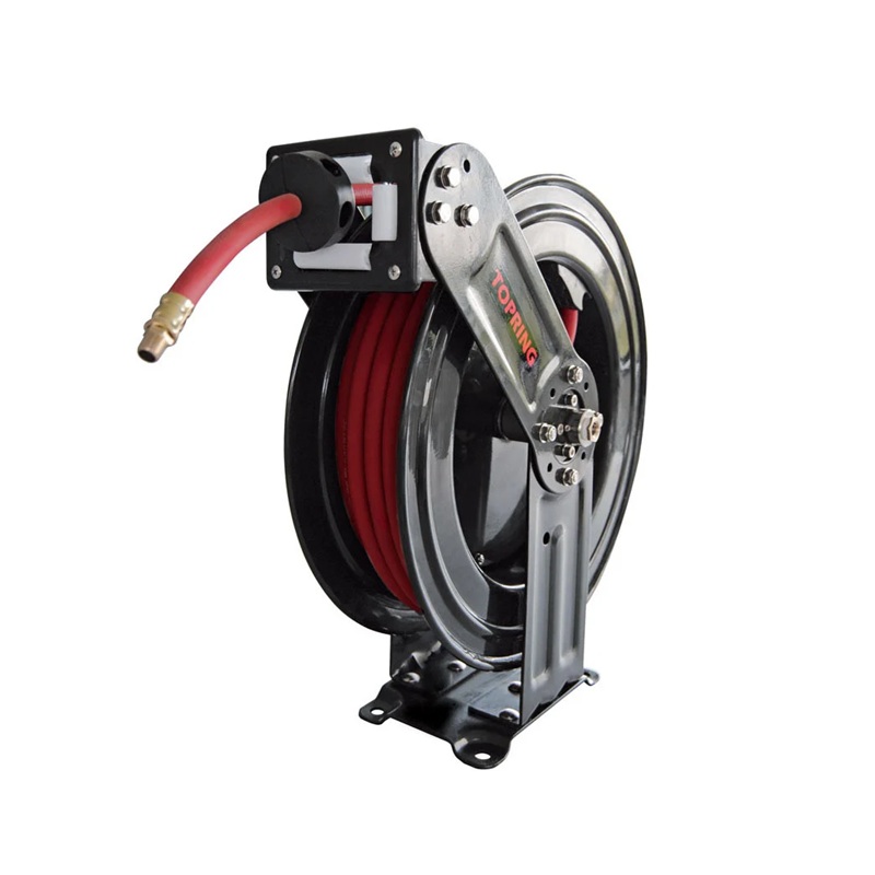 TOPREEL HD hose reel with 1/2 in ID X 50 ft AIRFLEX PREMIUM rubber hose
