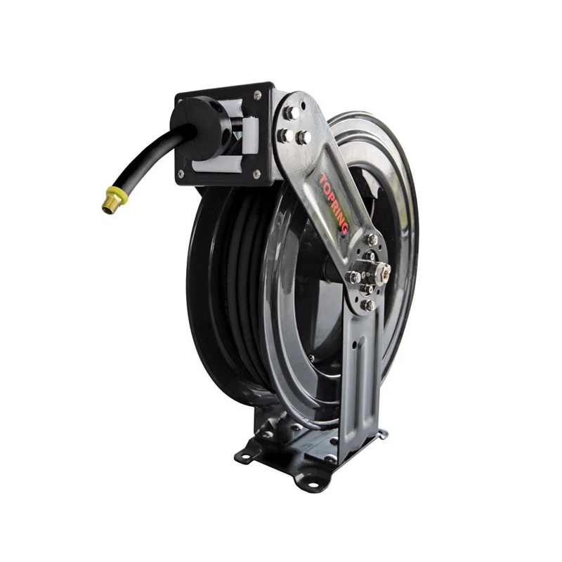 TOPREEL HD hose reel with 3/8 in ID X 50 ft TOPFLEX rubber hose