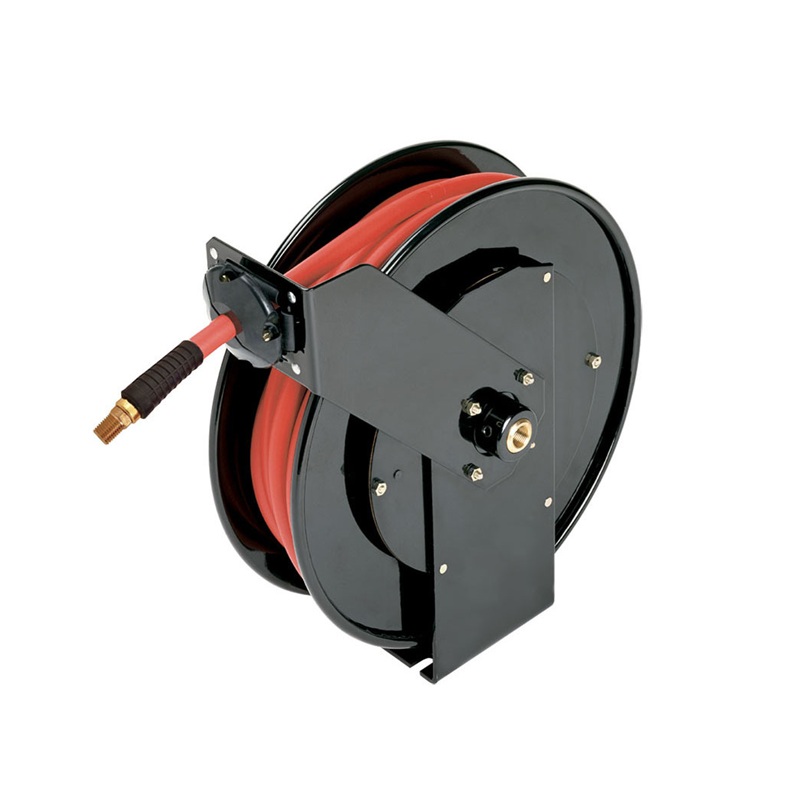 STEELPRO hose reel with 3/8 in ID X 35 ft AIRFLEX PREMIUM rubber hose