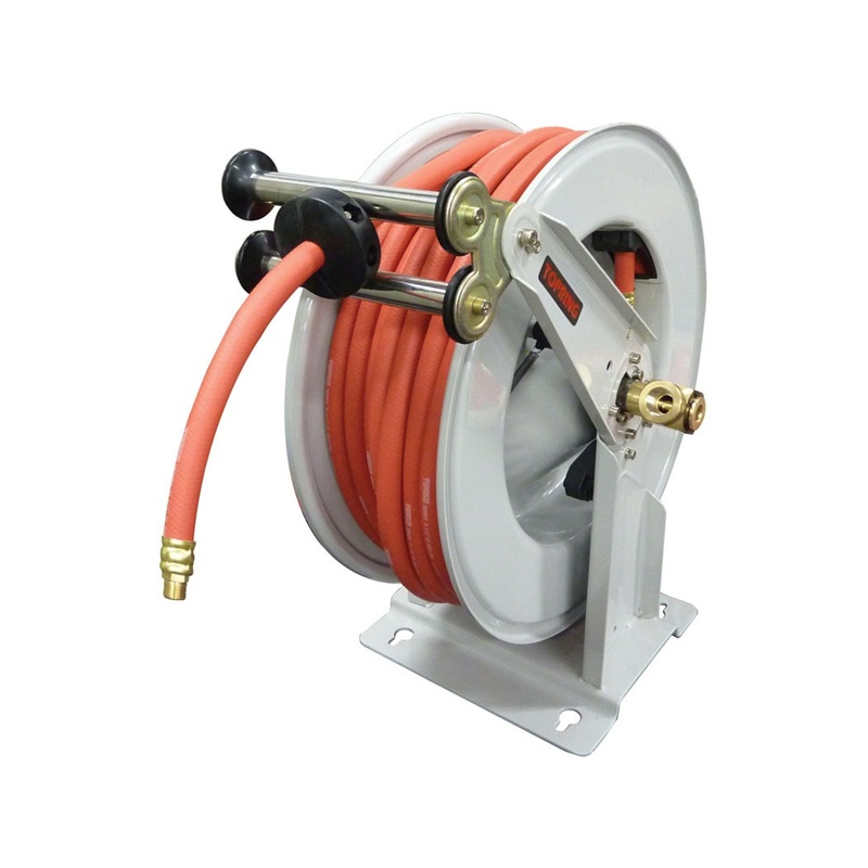 STEELPRO hose reel with 1/2 in ID X 100 ft AIRFLEX PREMIUM rubber hose