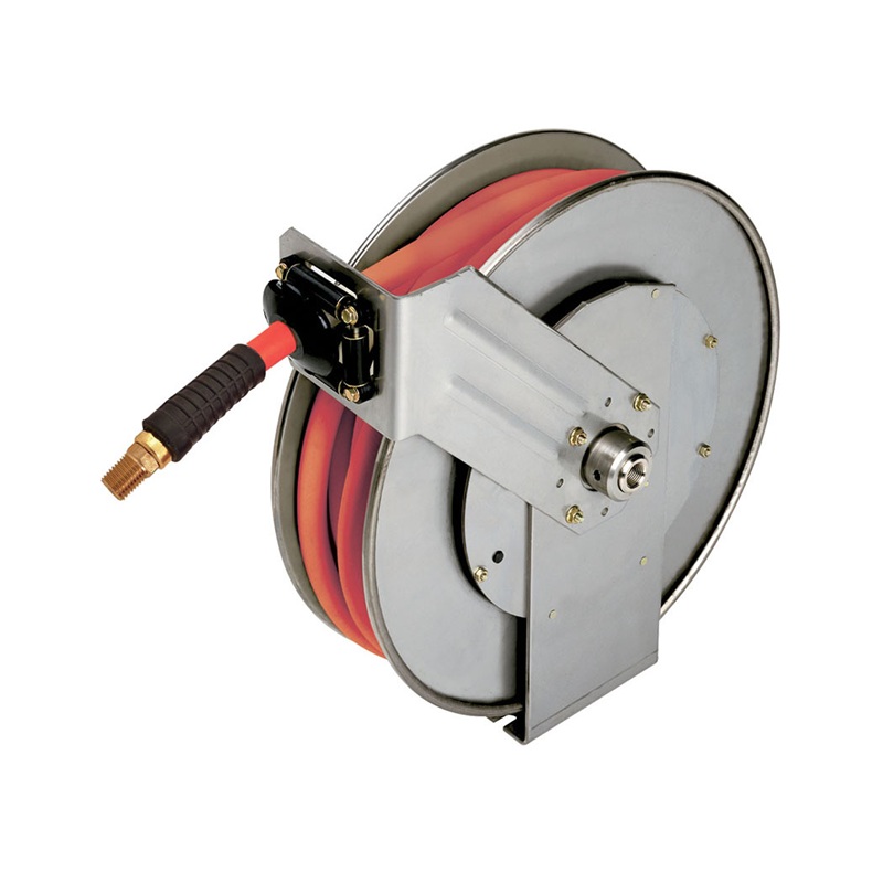 STEELPRO INOX hose reel with 3/8 in ID X 70 ft SUPERFLEX rubber hose