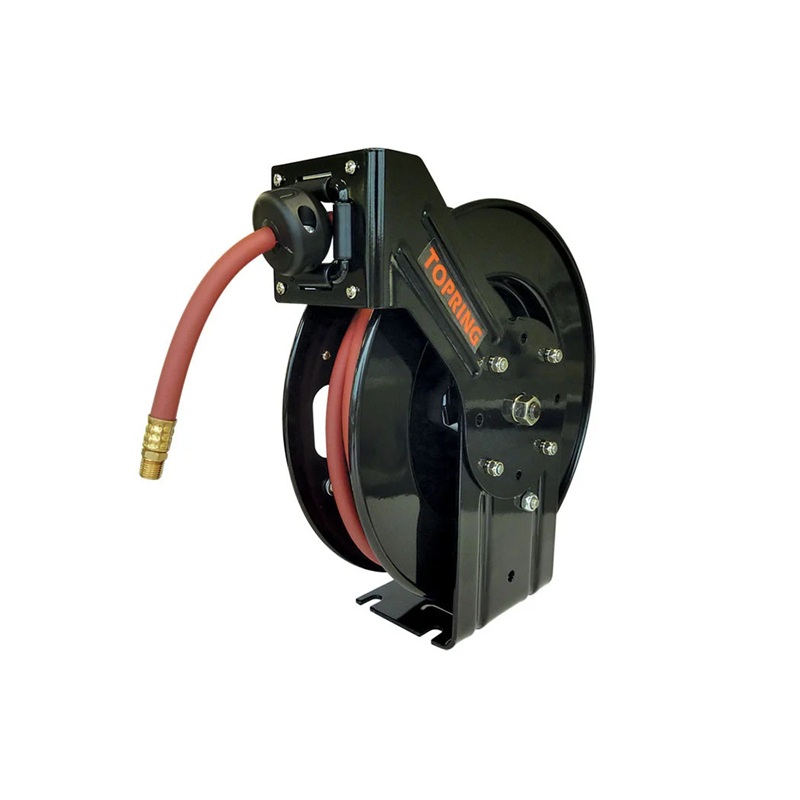TOPREEL hose reel with 3/8 in ID X 33 ft FLEXHYBRID polymer hose