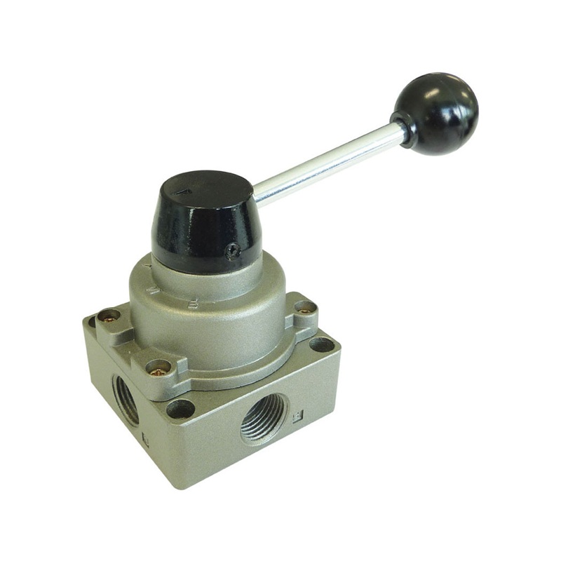 OPTIMA 4-way 3-position manual valve with rotary handle 3/8 F-NPT