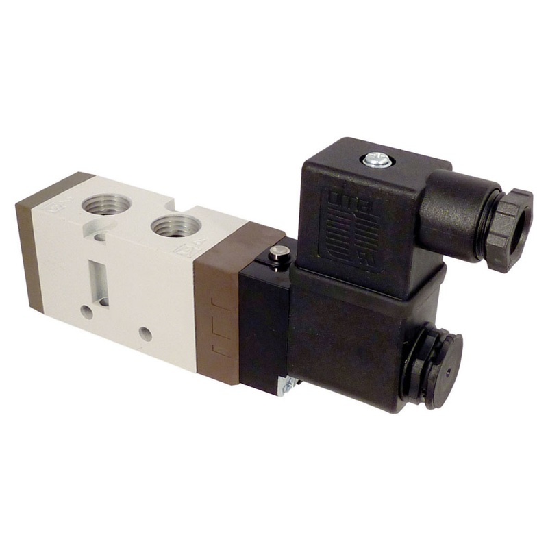 OPTIMA aluminum 5-way 2-position single solenoid valve 110V 3/8 F-NPT