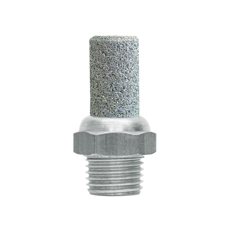 Stainless steel pneumatic muffler 1/4 M-NPT 40 microns