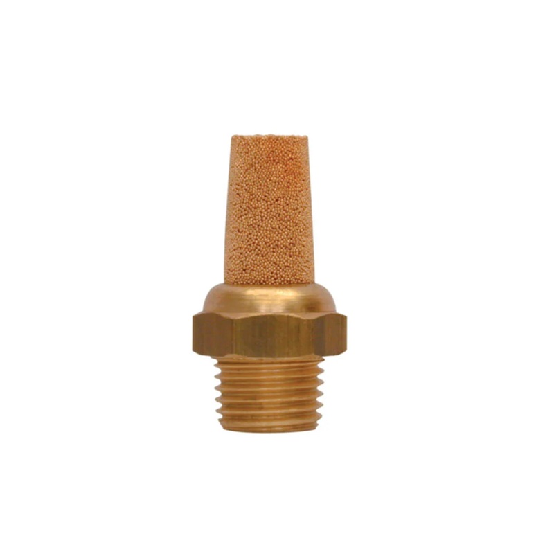 Brass pneumatic muffler 1/8 M-NPT 40 microns