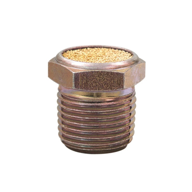 Brass pneumatic muffler 1/8 M-NPT 70 microns