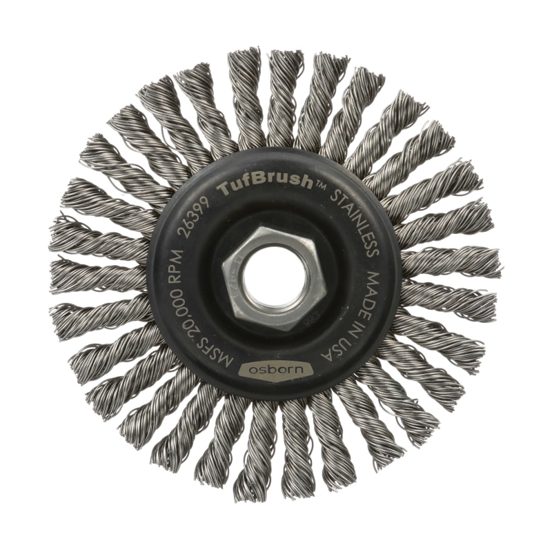 Stainless steel bead knot wire wheel brush 4 in X 5/8-11