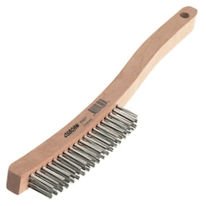 Brosse en acier inoxydable incurvée 6po long