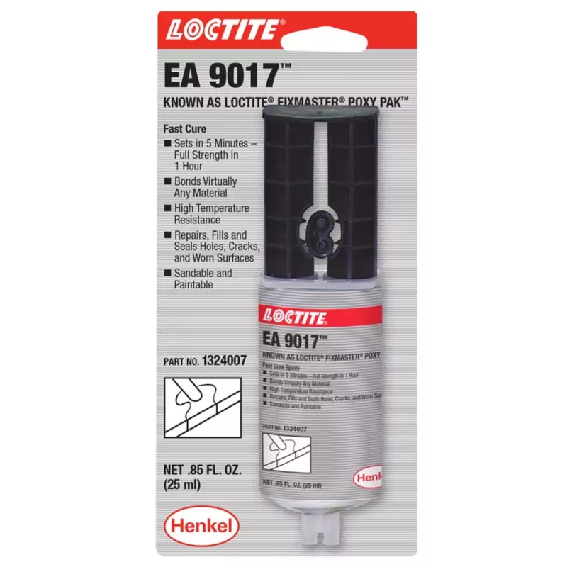 LOCTITE® FIXMASTER® POXY PAK™ EA 9017™ fast cure epoxy for machinery repairs (25 mL syringe)