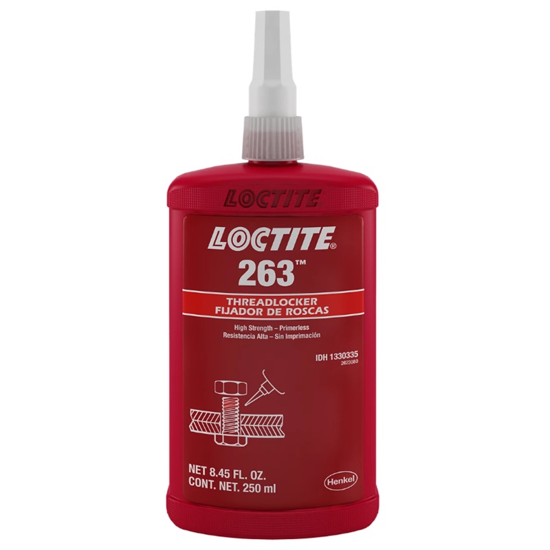 LOCTITE® 263™ red high strength primerless threadlocker (250 mL bottle)