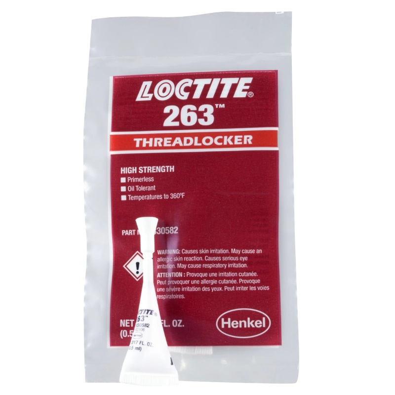 LOCTITE® 263™ red high strength primerless threadlocker (0.5 mL bottle)