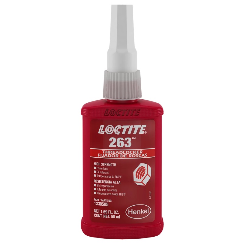 LOCTITE® 263™ red high strength primerless threadlocker (50 mL bottle)