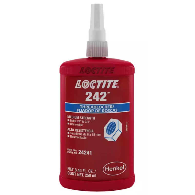 LOCTITE® 242™ blue medium strength threadlocker (250 mL bottle)